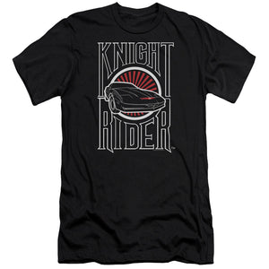 AN OFFCIALLY LICENSED KNIGHT RIDER LOGO MEN'S PREMIUM SLIM FIT T-SHIRT BLACK