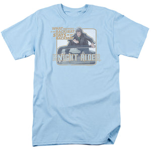 AN OFFCIALLY LICENSED KNIGHT RIDER BACK SEAT MEN'S REGULAR FIT T-SHIRT LIGHT BLUE