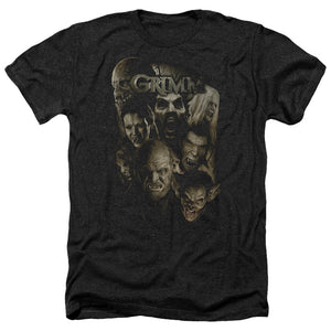 AN OFFCIALLY LICENSED GRIMM WESEN MEN'S HEATHER T-SHIRT CHARCOAL