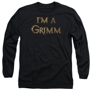 AN OFFCIALLY LICENSED GRIMM IM A GRIMM MEN'S LONG SLEEVE T-SHIRT BLACK