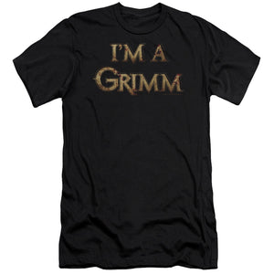 AN OFFCIALLY LICENSED GRIMM IM A GRIMM MEN'S PREMIUM SLIM FIT T-SHIRT BLACK
