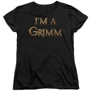 AN OFFCIALLY LICENSED GRIMM IM A GRIMM WOMEN'S REGULAR FIT T-SHIRT BLACK