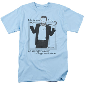AN OFFCIALLY LICENSED HOUSE IDIOTS ARE FUN MEN'S REGULAR FIT T-SHIRT LIGHT BLUE
