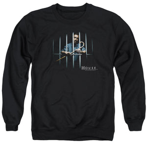 AN OFFCIALLY LICENSED HOUSE BEHIND BARS ADULT UNISEX CREWNECK SWEATSHIRT BLACK