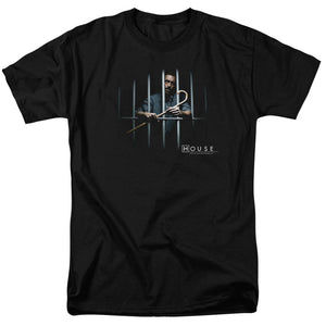 AN OFFCIALLY LICENSED HOUSE BEHIND BARS MEN'S REGULAR FIT T-SHIRT BLACK