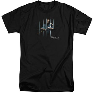 AN OFFCIALLY LICENSED HOUSE BEHIND BARS MEN'S TALL FIT T-SHIRT BLACK