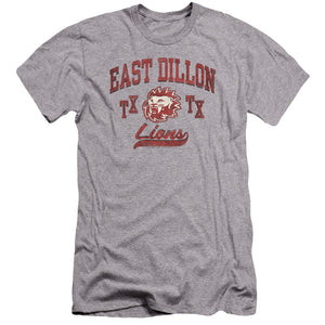 AN OFFCIALLY LICENSED FRIDAY NIGHT LIGHTS ATHLETIC LIONS MEN'S PREMIUM SLIM FIT T-SHIRT ATHLETIC HEATHER