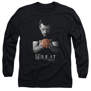 AN OFFCIALLY LICENSED HOUSE USE IT MEN'S LONG SLEEVE T-SHIRT BLACK