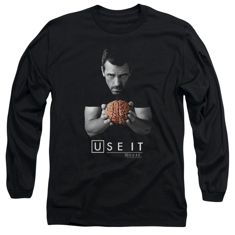 AN OFFCIALLY LICENSED HOUSE USE IT MEN'S LONG SLEEVE T-SHIRT BLACK