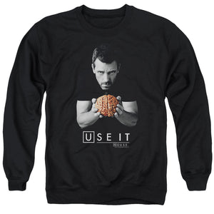 AN OFFCIALLY LICENSED HOUSE USE IT ADULT UNISEX CREWNECK SWEATSHIRT BLACK