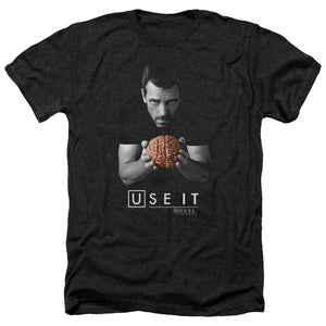 AN OFFCIALLY LICENSED HOUSE USE IT MEN'S HEATHER T-SHIRT CHARCOAL