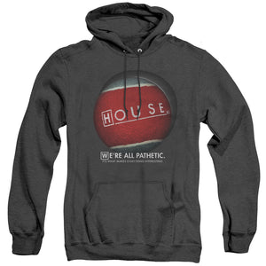 AN OFFCIALLY LICENSED HOUSE THE BALL ADULT UNISEX HEATHER PULLOVER HOODIE BLACK