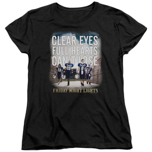 AN OFFCIALLY LICENSED FRIDAY NIGHT LIGHTS MOTIVATED WOMEN'S REGULAR FIT T-SHIRT BLACK