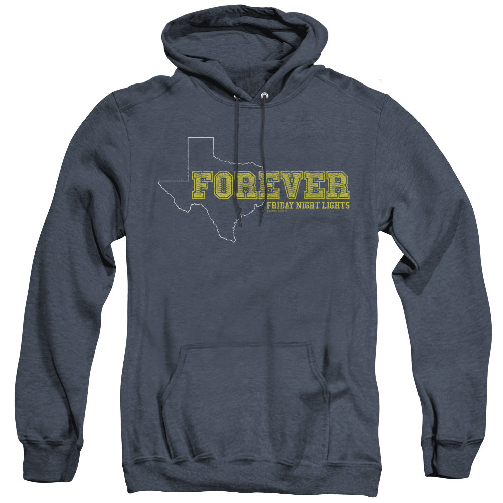 AN OFFCIALLY LICENSED FRIDAY NIGHT LIGHTS TEXAS FOREVER ADULT UNISEX HEATHER PULLOVER HOODIE NAVY