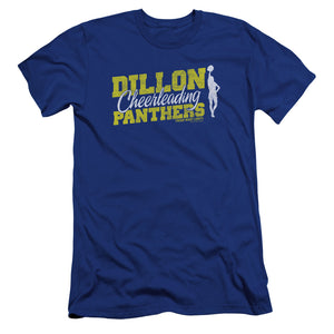 AN OFFCIALLY LICENSED FRIDAY NIGHT LIGHTS CHEER SQUAD MEN'S PREMIUM SLIM FIT T-SHIRT ROYAL