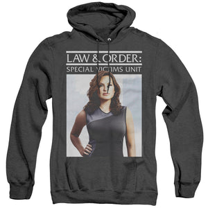 AN OFFCIALLY LICENSED LAW AND ORDER SVU BEHIND CLOSED DOORS ADULT UNISEX HEATHER PULLOVER HOODIE BLACK