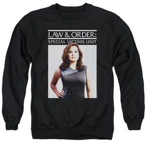 AN OFFCIALLY LICENSED LAW AND ORDER SVU BEHIND CLOSED DOORS ADULT UNISEX CREWNECK SWEATSHIRT BLACK