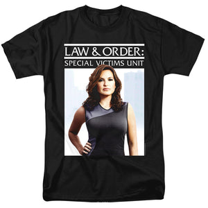 AN OFFCIALLY LICENSED LAW AND ORDER SVU BEHIND CLOSED DOORS MEN'S REGULAR FIT T-SHIRT BLACK