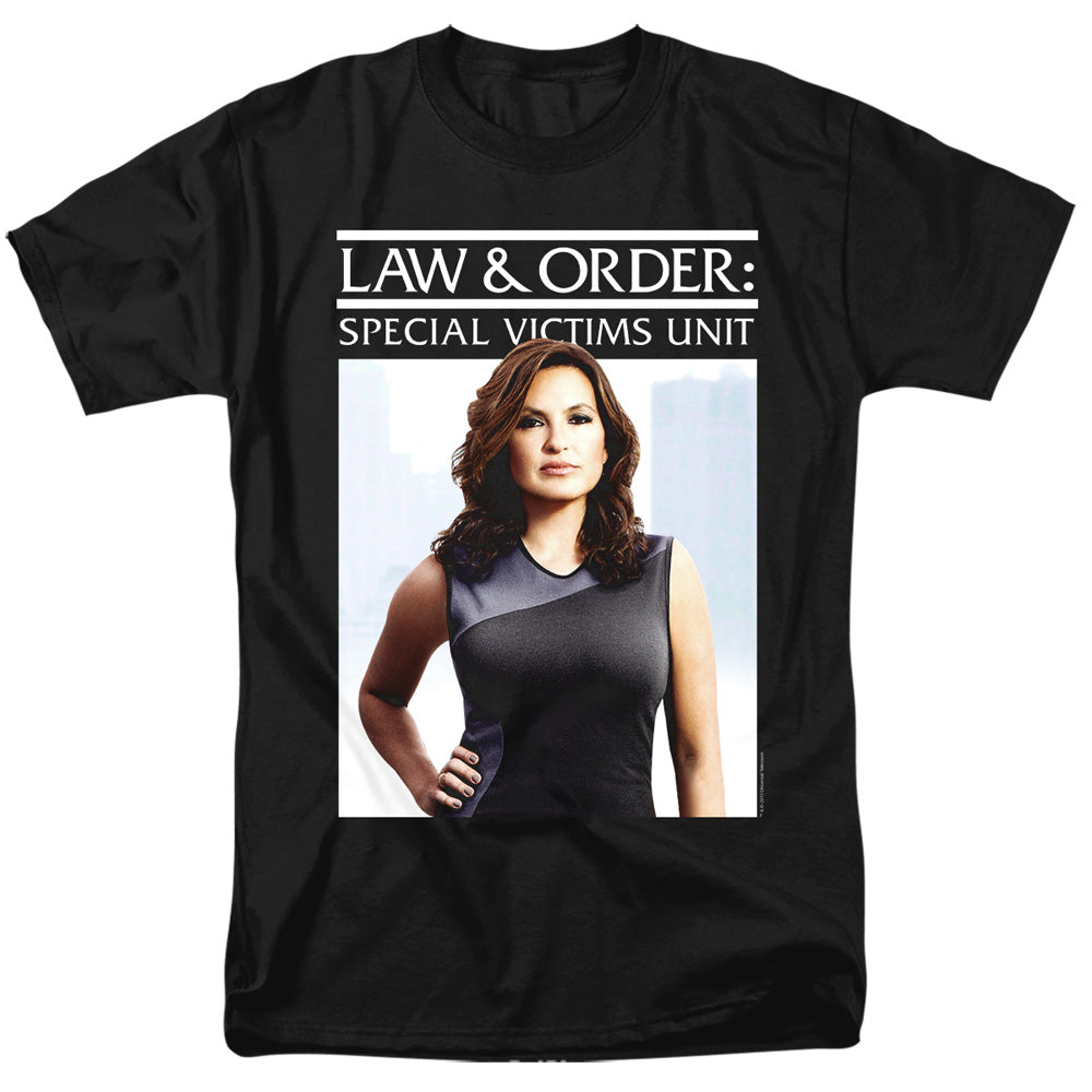 AN OFFCIALLY LICENSED LAW AND ORDER SVU BEHIND CLOSED DOORS MEN'S REGULAR FIT T-SHIRT BLACK