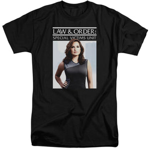 AN OFFCIALLY LICENSED LAW AND ORDER SVU BEHIND CLOSED DOORS MEN'S TALL FIT T-SHIRT BLACK