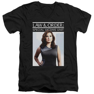 AN OFFCIALLY LICENSED LAW AND ORDER SVU BEHIND CLOSED DOORS MEN'S V-NECK T-SHIRT BLACK