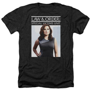 AN OFFCIALLY LICENSED LAW AND ORDER SVU BEHIND CLOSED DOORS MEN'S HEATHER T-SHIRT CHARCOAL
