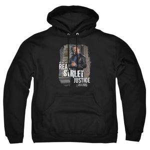 AN OFFCIALLY LICENSED LAW AND ORDER SVU STREET JUSTICE ADULT UNISEX PULLOVER HOODIE BLACK