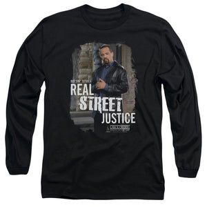 AN OFFCIALLY LICENSED LAW AND ORDER SVU STREET JUSTICE MEN'S LONG SLEEVE T-SHIRT BLACK