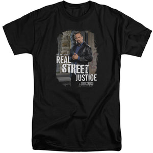 AN OFFCIALLY LICENSED LAW AND ORDER SVU STREET JUSTICE MEN'S TALL FIT T-SHIRT BLACK