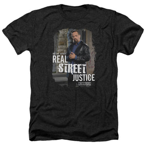 AN OFFCIALLY LICENSED LAW AND ORDER SVU STREET JUSTICE MEN'S HEATHER T-SHIRT CHARCOAL