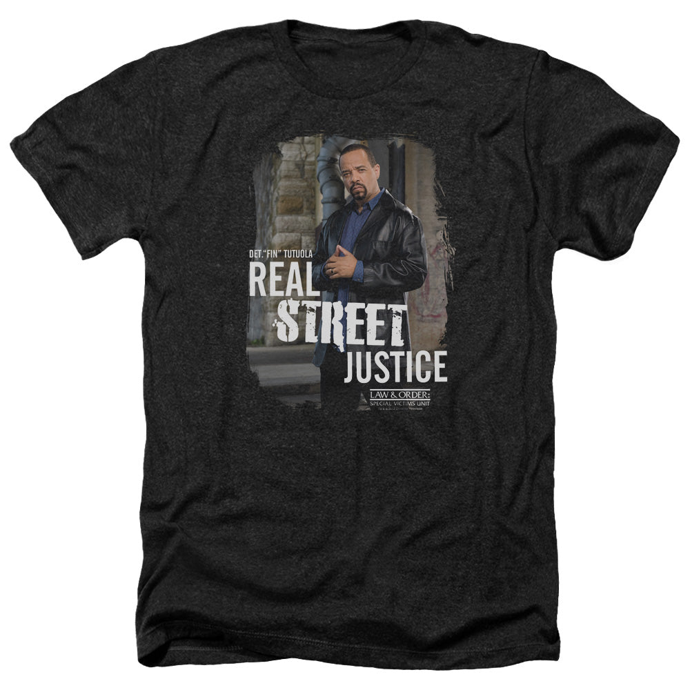 AN OFFCIALLY LICENSED LAW AND ORDER SVU STREET JUSTICE MEN'S HEATHER T-SHIRT CHARCOAL