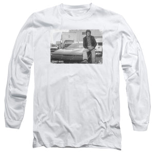 AN OFFCIALLY LICENSED KNIGHT RIDER BLACK KNIGHT MEN'S LONG SLEEVE T-SHIRT WHITE