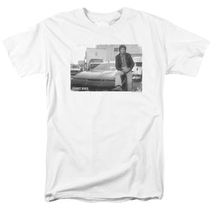 AN OFFCIALLY LICENSED KNIGHT RIDER BLACK KNIGHT MEN'S REGULAR FIT T-SHIRT WHITE