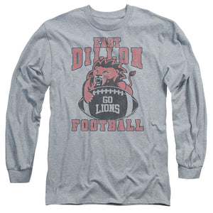 AN OFFCIALLY LICENSED FRIDAY NIGHT LIGHTS GO LIONS MEN'S LONG SLEEVE T-SHIRT ATHLETIC HEATHER