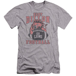 AN OFFCIALLY LICENSED FRIDAY NIGHT LIGHTS GO LIONS MEN'S PREMIUM SLIM FIT T-SHIRT ATHLETIC HEATHER