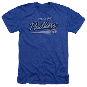 AN OFFCIALLY LICENSED FRIDAY NIGHT LIGHTS PANTHERS 78 MEN'S HEATHER T-SHIRT ROYAL