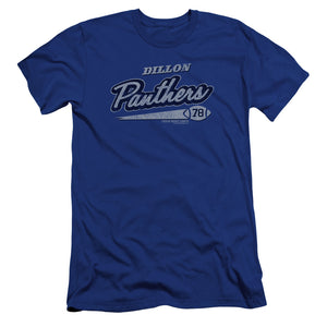 AN OFFCIALLY LICENSED FRIDAY NIGHT LIGHTS PANTHERS 78 MEN'S PREMIUM SLIM FIT T-SHIRT ROYAL