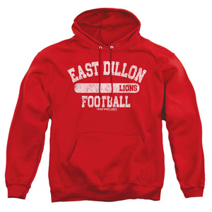 AN OFFCIALLY LICENSED FRIDAY NIGHT LIGHTS LIONS PILL BOX ADULT UNISEX PULLOVER HOODIE RED