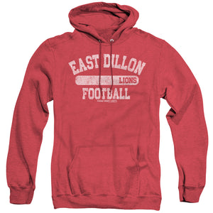 AN OFFCIALLY LICENSED FRIDAY NIGHT LIGHTS LIONS PILL BOX ADULT UNISEX HEATHER PULLOVER HOODIE RED