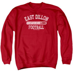 AN OFFCIALLY LICENSED FRIDAY NIGHT LIGHTS LIONS PILL BOX ADULT UNISEX CREWNECK SWEATSHIRT RED