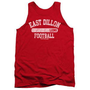 AN OFFCIALLY LICENSED FRIDAY NIGHT LIGHTS LIONS PILL BOX ADULT UNISEX TANK TOP RED