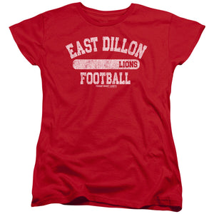 AN OFFCIALLY LICENSED FRIDAY NIGHT LIGHTS LIONS PILL BOX WOMEN'S REGULAR FIT T-SHIRT RED