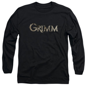 AN OFFCIALLY LICENSED GRIMM LOGO MEN'S LONG SLEEVE T-SHIRT BLACK