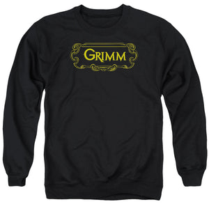 AN OFFCIALLY LICENSED GRIMM PLAQUE LOGO ADULT UNISEX CREWNECK SWEATSHIRT BLACK