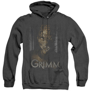 AN OFFCIALLY LICENSED GRIMM CHOMPERS ADULT UNISEX HEATHER PULLOVER HOODIE BLACK