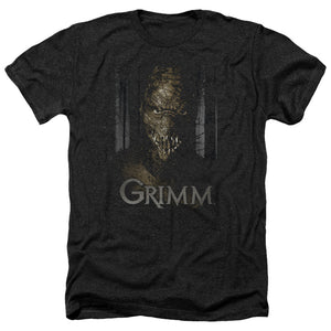 AN OFFCIALLY LICENSED GRIMM CHOMPERS MEN'S HEATHER T-SHIRT CHARCOAL