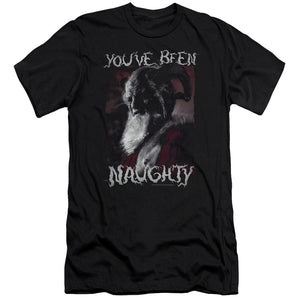 AN OFFCIALLY LICENSED GRIMM MERRY KRAMPUS MEN'S PREMIUM SLIM FIT T-SHIRT BLACK