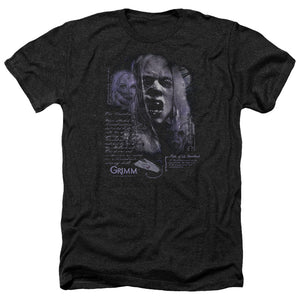 AN OFFCIALLY LICENSED GRIMM LADY HEXENBEAST MEN'S HEATHER T-SHIRT CHARCOAL