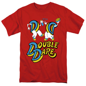 AN OFFCIALLY LICENSED DOUBLE DARE VINTAGE DOUBLE DARE LOGO MEN'S REGULAR FIT T-SHIRT RED
