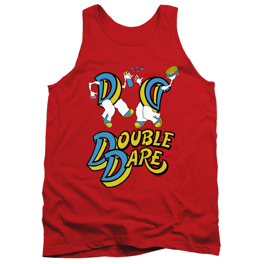 AN OFFCIALLY LICENSED DOUBLE DARE VINTAGE DOUBLE DARE LOGO ADULT UNISEX TANK TOP RED